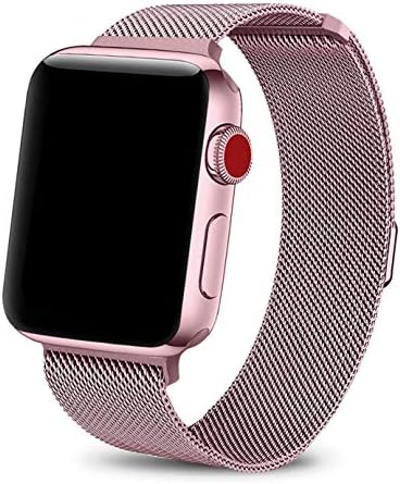 SICCIDEN Compatible with iWatch Band 38mm 40mm, Milanese Mesh Loop with Magnetic Clasp Stainless Steel Replacement Band Compatible with Apple Watch Series 4 Series 3 Series 2 Series 1, Rose Gold