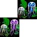 Uniclife Glowing Jellyfish Ornament Decoration Set for Aquarium Fish Tank, 2 Large + 4 Small Random Color