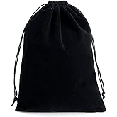 LYSXP Black Velvet bags With Drawstring 10pcs 8x12 Inch Jewelry Pouches Candy Bags Christmas Wedding Favors