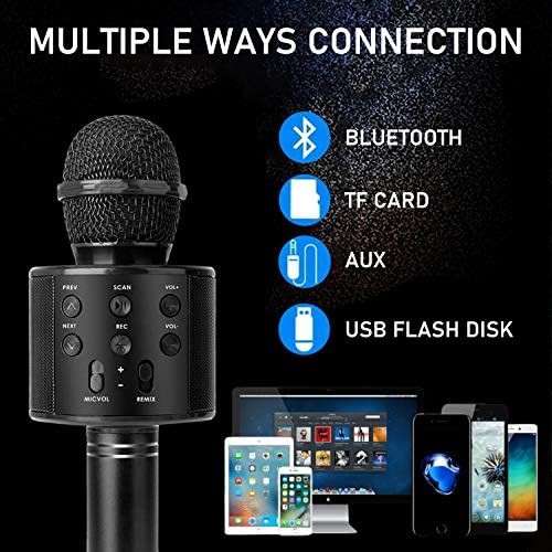 Karaoke microphone with Bluetooth connectivity, ideal for delivering enjoyable singing experiences.