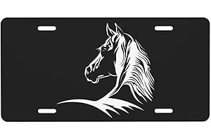 CFPOLAR Back View Horse License Plate, Decorative Car Front License Plate, Aluminum Novelty License Plates Vanity Tag Metal Car Plate for Women Men 6 X 12 Inch