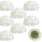 Auihiay 8 PCS Half Hydrangea Wedding Flower Balls for Centerpieces, White Hydrangea Artificial Flower Ball Centerpieces, Artificial Flower Balls for Tables Centerpieces, Home, Wedding Decoration