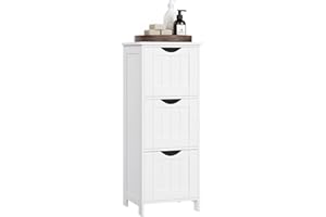 VASAGLE Bathroom Floor Cabinet, Free-Standing Storage Cabinet with 3 Drawers, 11.8 x 12.6 x 31.9 Inches, for Bathroom, Living