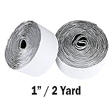 Industrial Strength Sticky-Back Hook & Loop Fasteners, Black, 1 inch x 6 feet (2 yards) Straps Roll