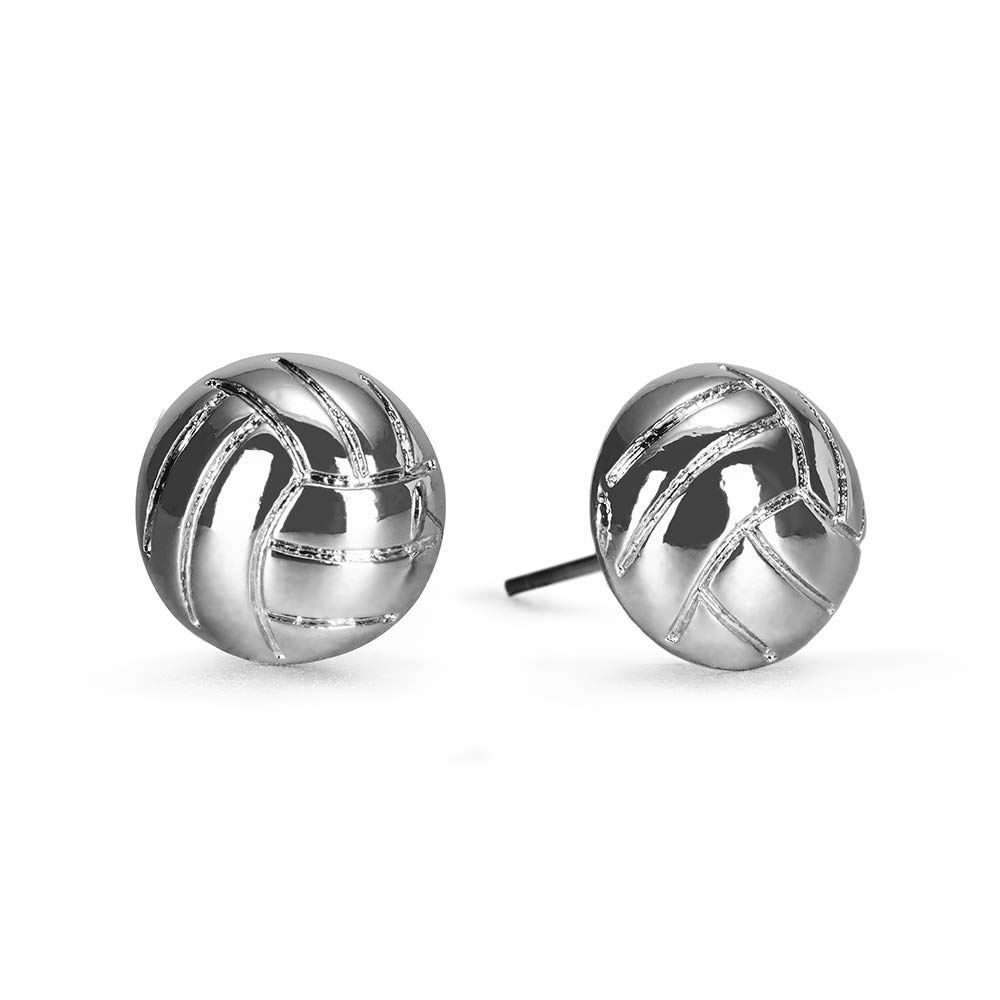 Volleyball Earrings Silver Post Volleyball Earrings