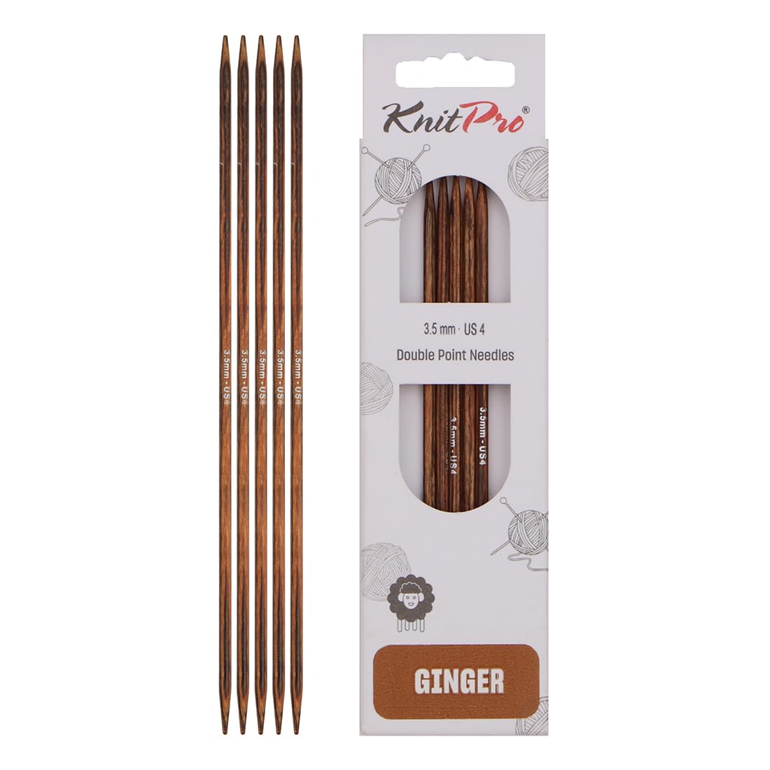 KnitPro Ginger Double Pointed Needles 5" (12.5cm) | 3.50mm