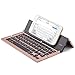 NOVT Portable Aluminum Folding Bluetooth Keyboard Foldable Compatible with iPhone xs max/x/8/7 Plus/7/6s Plus/6/iPad 2018 9.7/Air 2 /Pro 9.7/iPad mini 4, Samsung Android Tablet Smart phone (Rose Gold)