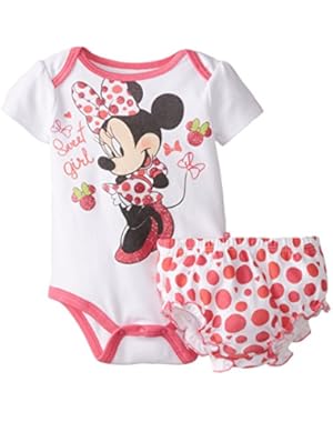 Baby Girls Minnie Mouse Diaper Cover Set with Ruffles