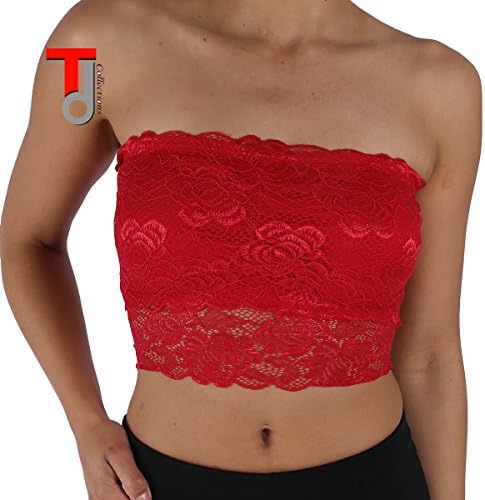 Women's No Side Effects Strapless Seamless Bandeau Bra (Red)