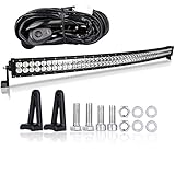 Scitoo 50Inch 288W Curved LED Light Bar Waterproof Flood Spot Combo Beam For Jeep Boat SUV Truck UTE ATV 4X4 Off-road bulb lamp light fog lighting Truck with Wiring Harness