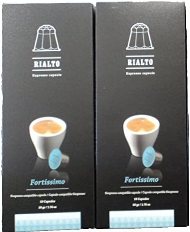 RIALTO EXPRESSO 20  Nespresso Compatible Capsules Espresso Coffee Fortissimo,