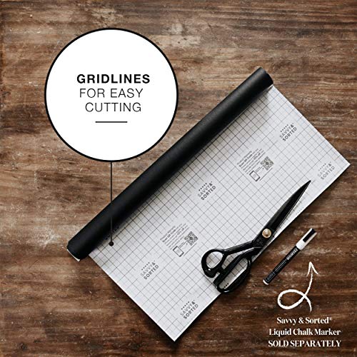 SAVVY & SORTED Black Chalkboard Contact Paper 8 FT XL Chalk Board