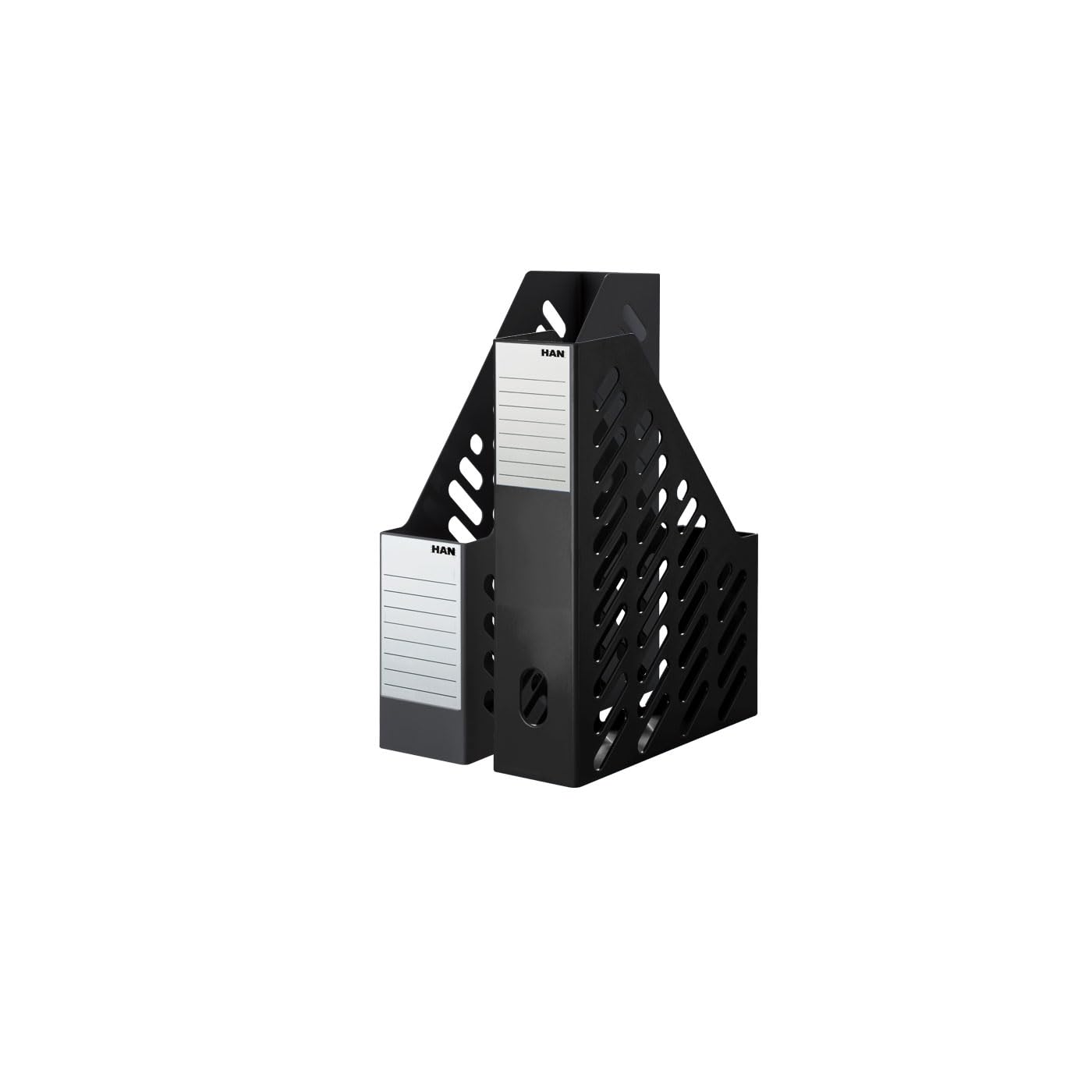 HAN 1600-13, KLASSIK magazine file. Classic, contemporary design, functional, high-quality and trendy, with label, pack of 2, black