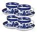 HIC Harold Import Co. HIC Blue Willow Cups and Saucers Set, Fine White Porcelain
