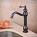 Hiendure One Lever Handle Single Hole High Arc Brass Bathroom Vessel Faucet, Black Oil Rubbed Bronze