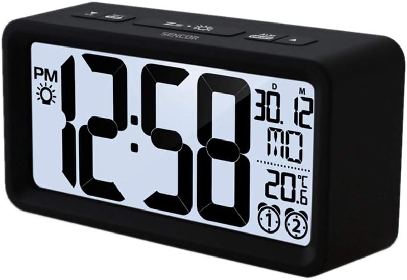 ZXY-NAN Alarm Clock Heavy Dormitory Temperature Bedroom Snooze Desk Clock LCD Electric Large Digital Display Night Light Backlit Alarm Clocks Home Decoration