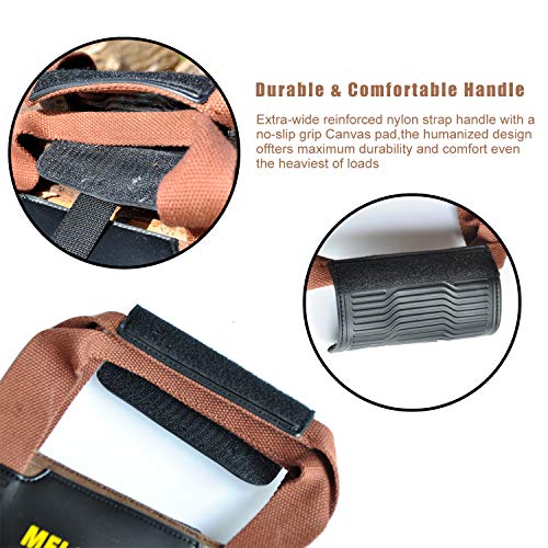 Firewood Log Carrier with Gloves Durable Canvas Wood Holder Bag Large Capacity for Fireplace & Outdoor