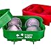 Ice Ball Mold for Perfect Drinks, Whiskey Rocks, Wine Cube Balls - 8 x 4.5cm - Green & Red 2 Pack
