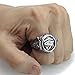 ELFASIO Men Stainless Steel Rings Egyptian Pharaohs Eye of Horus Ra Udjat Silver Tone Jewelry Size 8-15
