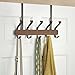 mDesign Over-The-Door 10-Hook Rack for Coats, Hats, Robes, Towels - Brown/Bronze