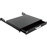 Tecmojo 1U Rack Drawer,Rack Mount Drawer for 19in Network Equipment/Server/AV Rack or Cabinet Enclosure,Sliding and Lockable Server Rack Drawer - Load-Bearing 22lb (10kg),with Cable Management Holes