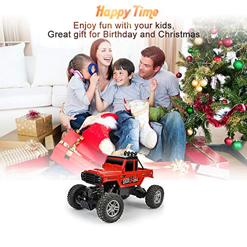 RC Car, DOUBLE E 2020 Updated Remote Control Car 2.4Ghz Off Road Monster Trucks for Boys with Two Rechargeable Batteries DIY Sitcker Electric Toy Truck for All Kids