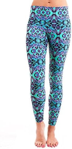 Liquido Active Women's Wide Waistband Patterned Yoga Legging Wild Magic Small