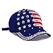 USA Bling Baseball Cap Sparkle American Flag Hat Men Women Hip Hop Caps(Blue)