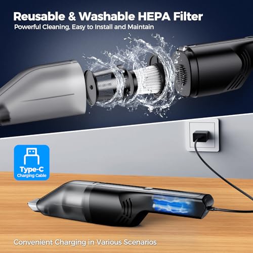 Handheld Vacuum Cordless - Car Vacuum Cleaner with 11000Pa Powerful Suction,1.2lbs Lightweight, photo 9
