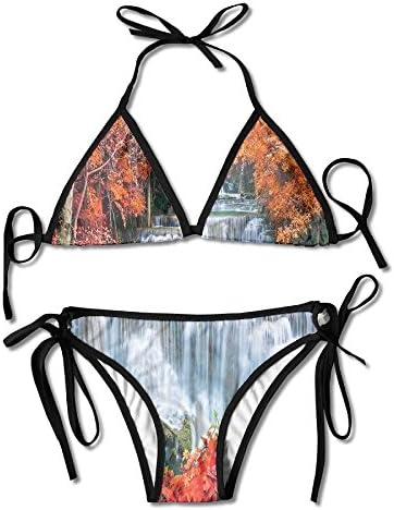 TRUSTINEEgFF Women Waterfalls Like Stairs in Forest Hidden in The Botanic Fall Trees Sexy Bikini
