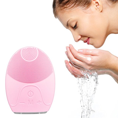 Sonic Facial Cleansing Brush, Silicone Face Cleanser, Body SPA Clean Brush, Massager, Cleansing System Vibrating IPX5 Waterproof Electric Anti-Aging Scrubber Multifunction Rechargeable Valentine’s Day
