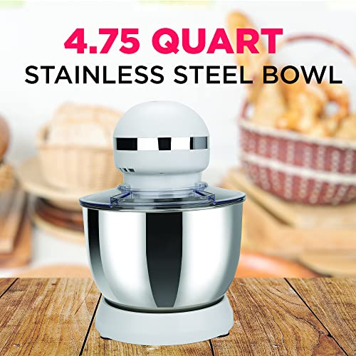 FRIGIDAIRE ESTM020SILVER 4.5L Retro Stand Mixer (Silver), 4.75 quart