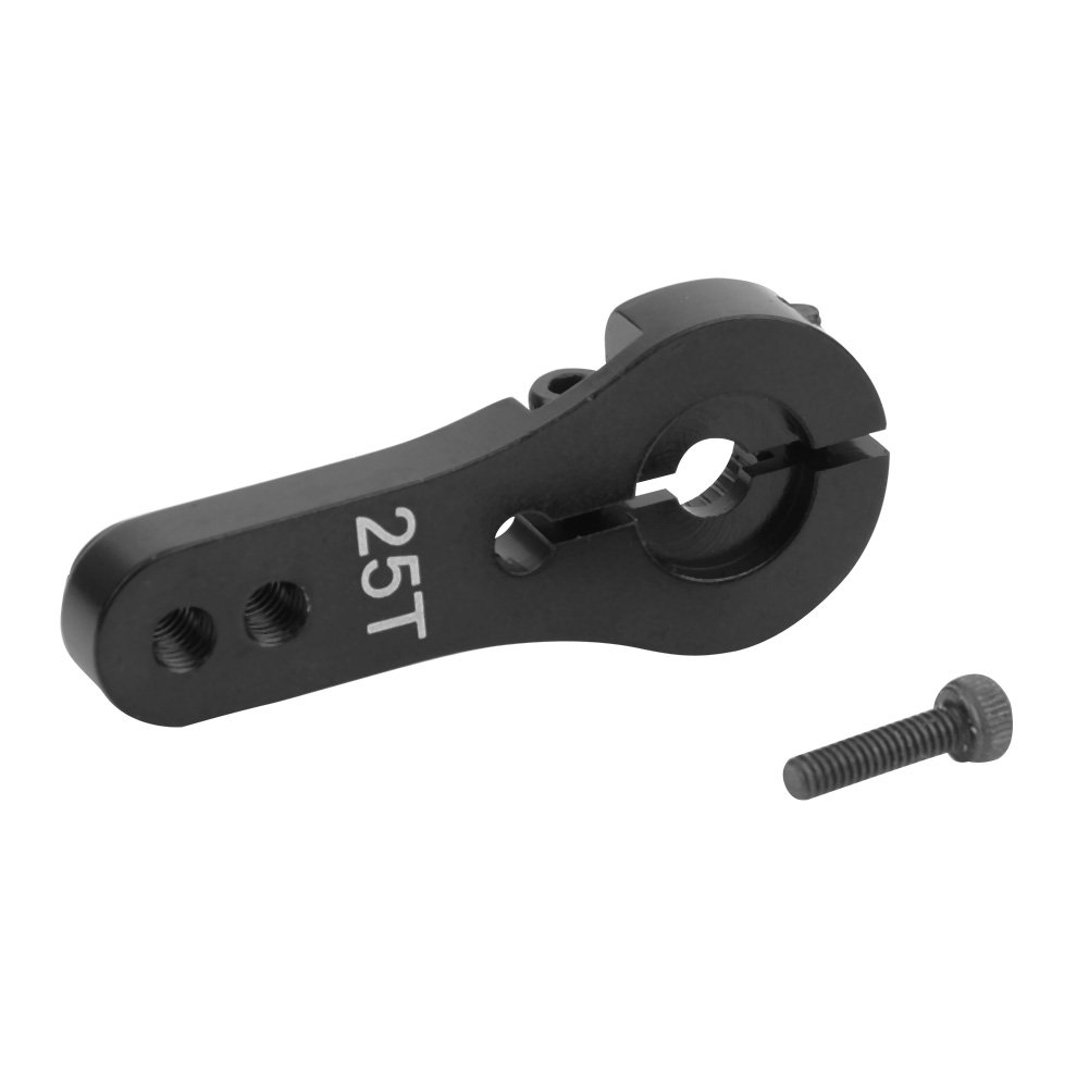 Servo Horn, 25mm 25T Teeth Half Aluminium Servo Horn Arm For Futaba/Ace RC Accessory (Black)