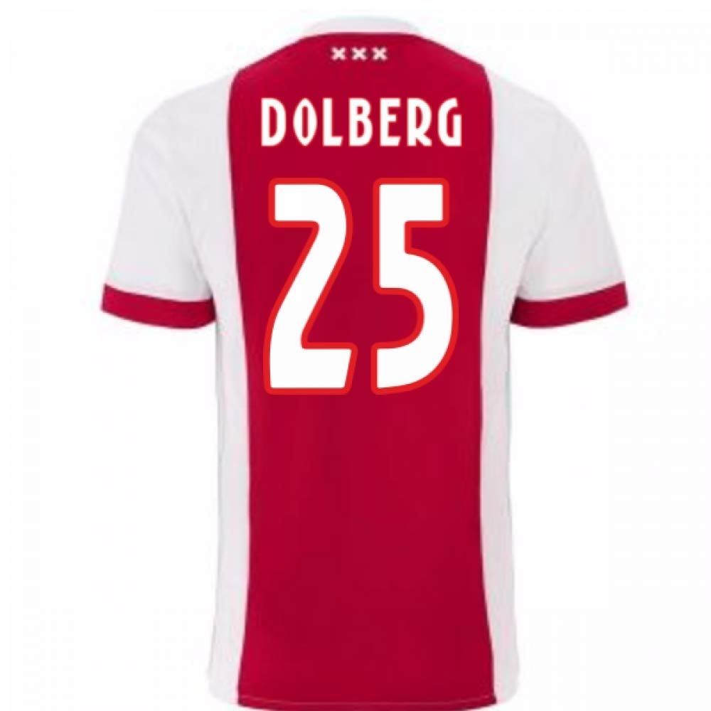2017 2018 Ajax Home Football Soccer T Shirt Kasper Dolberg 25