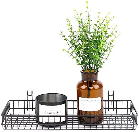 ZONYEO Frosted Multipurpose Mesh Wall Metal Wire Basket, Grid Panel Hanging Tray, Wall Mount Organizer, Wire Storage Shelf Rack For Home Supplies, Wall Decor, Small Size, Black