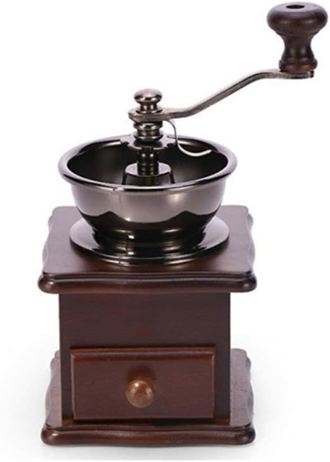 Manual Coffee Bean Grinder, Portable Hand Coffee Machine, Solid Wood Base, Ceramic Cone Burr, Fracture Prevention Wear Resistant Harmless Labor-Saving, Not Fading