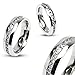 Marimor Jewelry His and Hers Stainless Steel Princess Wedding Ring Set and Eternity Wedding Band