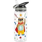 Home Tune 23oz Kids Water Bottle for School Boys, BPA FREE, Leak Proof Flip Straw, Easy Clean, Carry Handle (Flash Bear)