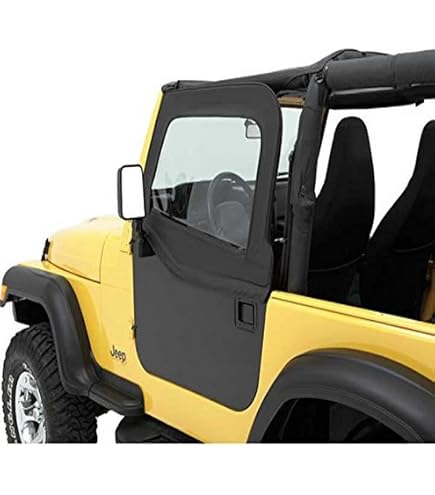 Smittybilt Black Upper Half Door Skins For Jeep Wrangler TJ 97-06 (89735)