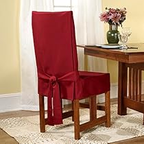High Back Chair Covers Cotton Duck Short Dining