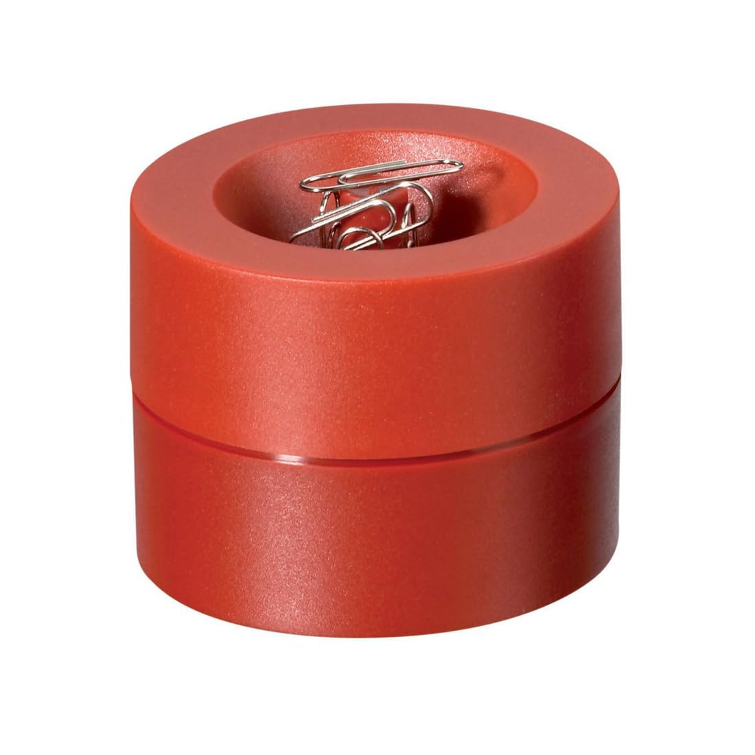 MAUL magnetic paperclip holder, Ø 73mm, H66mm, Red