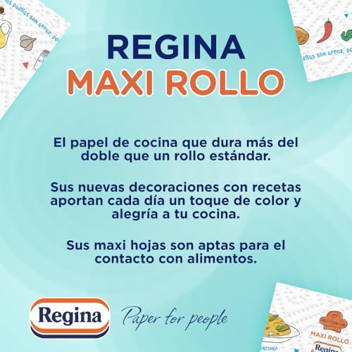 Maxi Rollo Papel de Cocina - Paquete de 2 Rollos, 100 Maxi Hojas Decoradas de 2 Capas, Equivalente a 6 Rollos Estándar, Extra Absorbentes, Envase de Papel Reciclable, 100% Certificado FSC