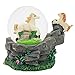 Cadona International, Inc White Horses 3 x 3 Miniature Resin Stone 45MM Water Globe Table Top Figurine