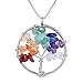 Small Tree of Life Semi Precious Stones Pendant Necklace With 18