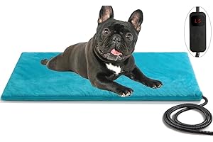 stohot Outdoor Pet Heating Pad for Dog & Cat, Extremely Waterproof Heated Cat Bed Mat with 5 Timers & 6 Temp Adjustable, Heater Warming Blanket for Dog Cat House Whelping Box