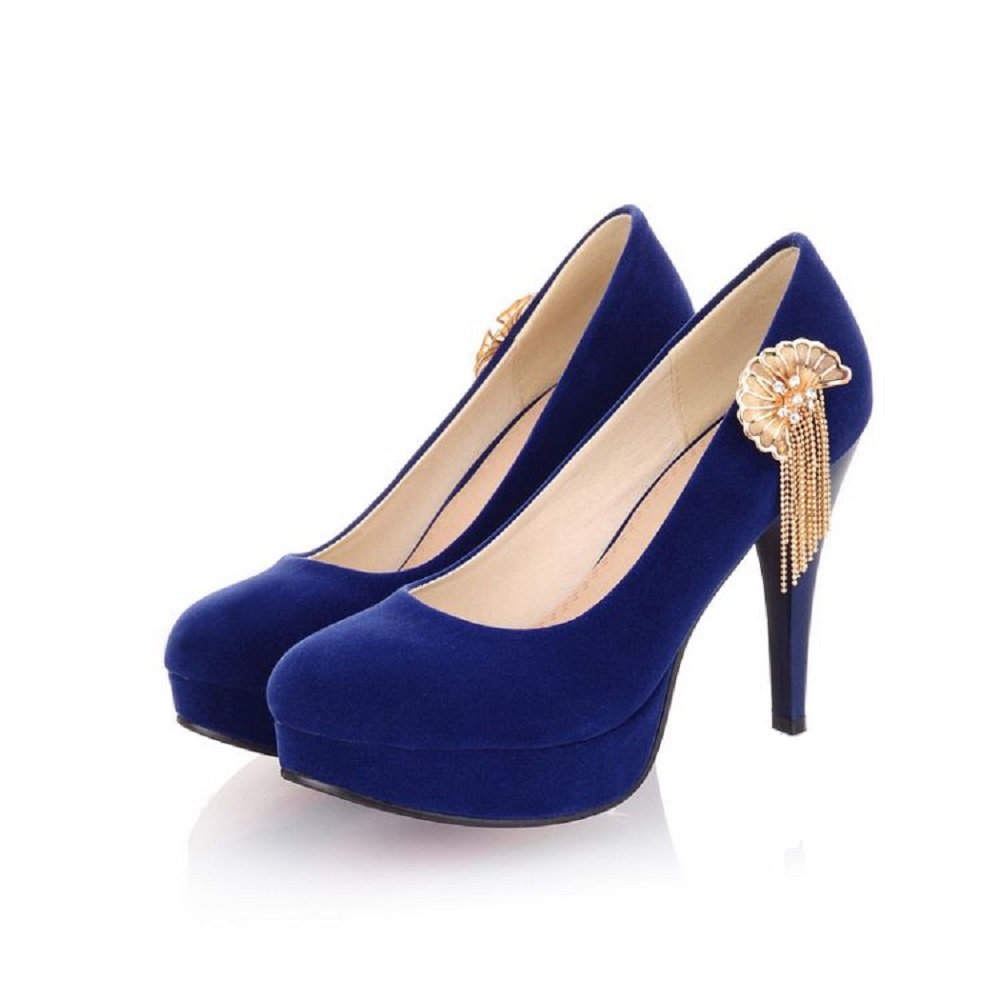 blue velvet heels