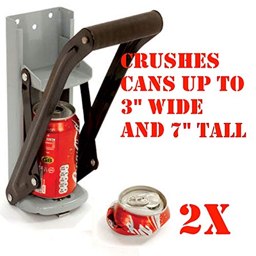 Metal Can Crusher/Smasher, Heavy Duty Wall Mounted Aluminium Can Crusher, Crusher Recycling Tool for Seltzer, Soda, Beer Cans with Bottle Opener