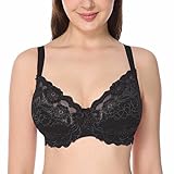 Delimira Women's Full Coverage Non-Foam Floral Lace Plus Size Underwired Bra