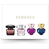 Versace Women's Miniature Collection 4 x 5 ml Perfume for Women Set Includes Bright Crystal EDT, Crystal Noir, Dylan Blue Pour Femme EDP, Dylan Purple EDP - Mini Perfume Gift for Women