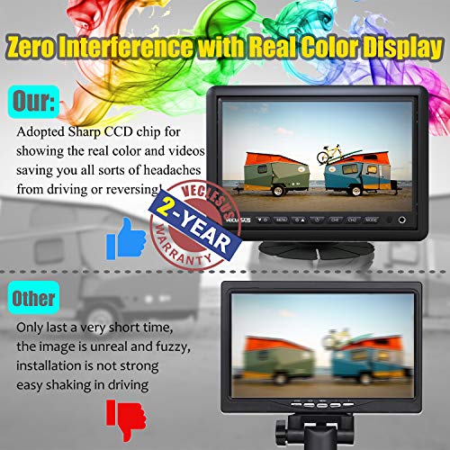 VECLESUS Backup Camera Kit for Semi-Trailer Truck, 7" Wide Monitor with Infrared Night Vision IP68 Waterproof Backup Camera for Truck Trailers, Motorhome, Semi-Trailer, Semi Truck, Tractor - Thumbnail 3
